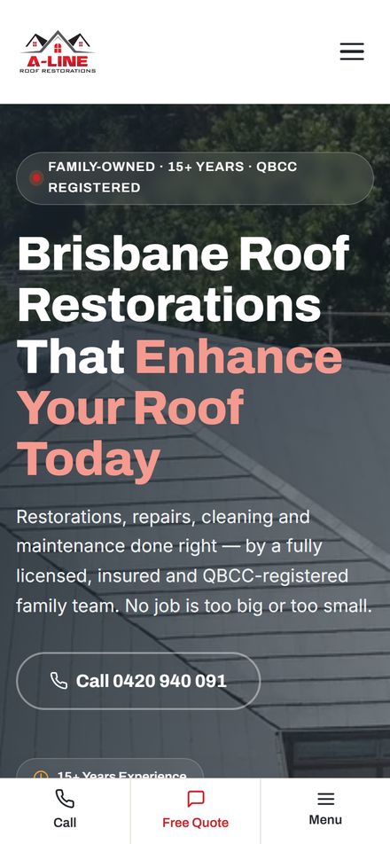 A-Line Roof Restorations website