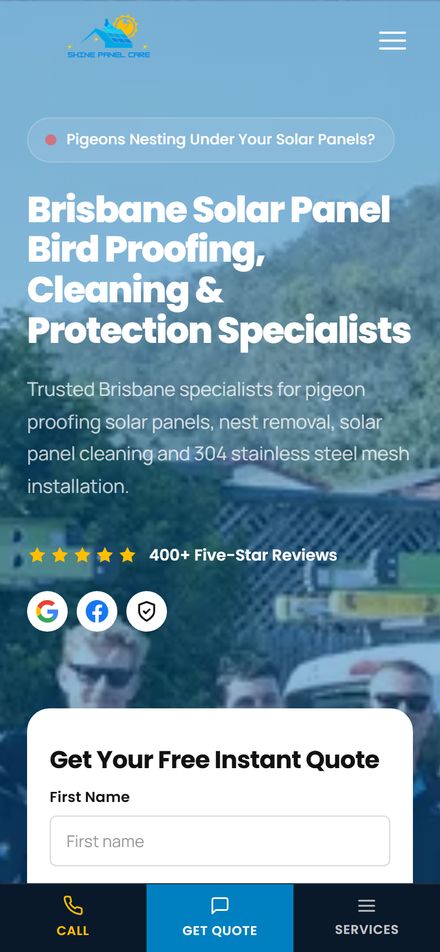 Shine Panel Care website